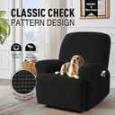 TAOCOCO Oversized Recliner Chair Covers, 1 Seater Streach Recliner Covers Soft Couch Protector Furniture Protector Covers with Elastic Chair Cover Jacquard Pattern (Black)