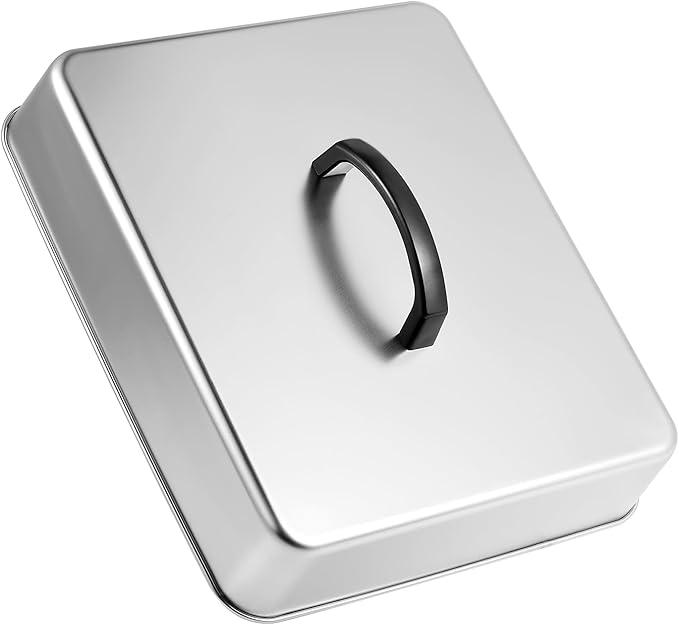 Rectangular Basting Cover, Stainless Steel Grill Cover Lid for Outdoor Cooking, 13"(L) x 11.2"(W) x 2.5"(H), Cheese Melting Dome, Keeps Cooked Food Warm, 1 Pack