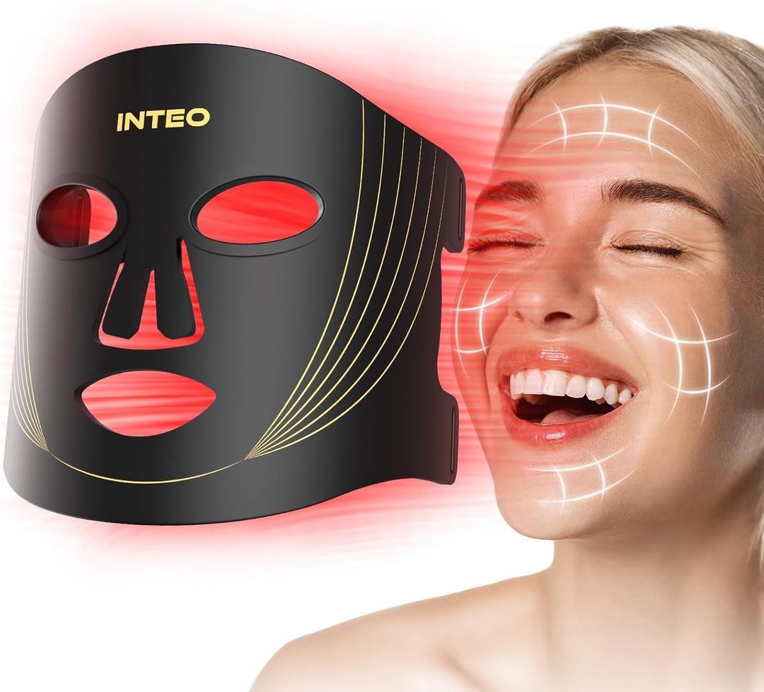 Red Light Therapy for Face, 3 Modes Portable Led Face Mask Light Therapy with Remote, Near-Infrared 850 Red Light Therapy Mask with Timing Function, Red Light Therapy at Home 180 LED Beads