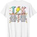 Retro ABCD Transitional Kindergarten Teacher Tour TK Teacher T-Shirt (White, M)