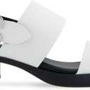 Aerosoles Women's Dove Dual Strap Healed Sandals, White, 6W