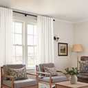 KOUFALL Natural Cream Curtains 98 Inch Length Back Tab Curtains for Living Room Bedroom Set 2 Panels