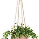 RUIZHIXUAN Hanging Planter Basket Jute Rope Woven Plant Hangers Indoor Hanging Plant Holder Up to 7" Pot Macrame Modern Storage Organizer Home Decor (Jute)