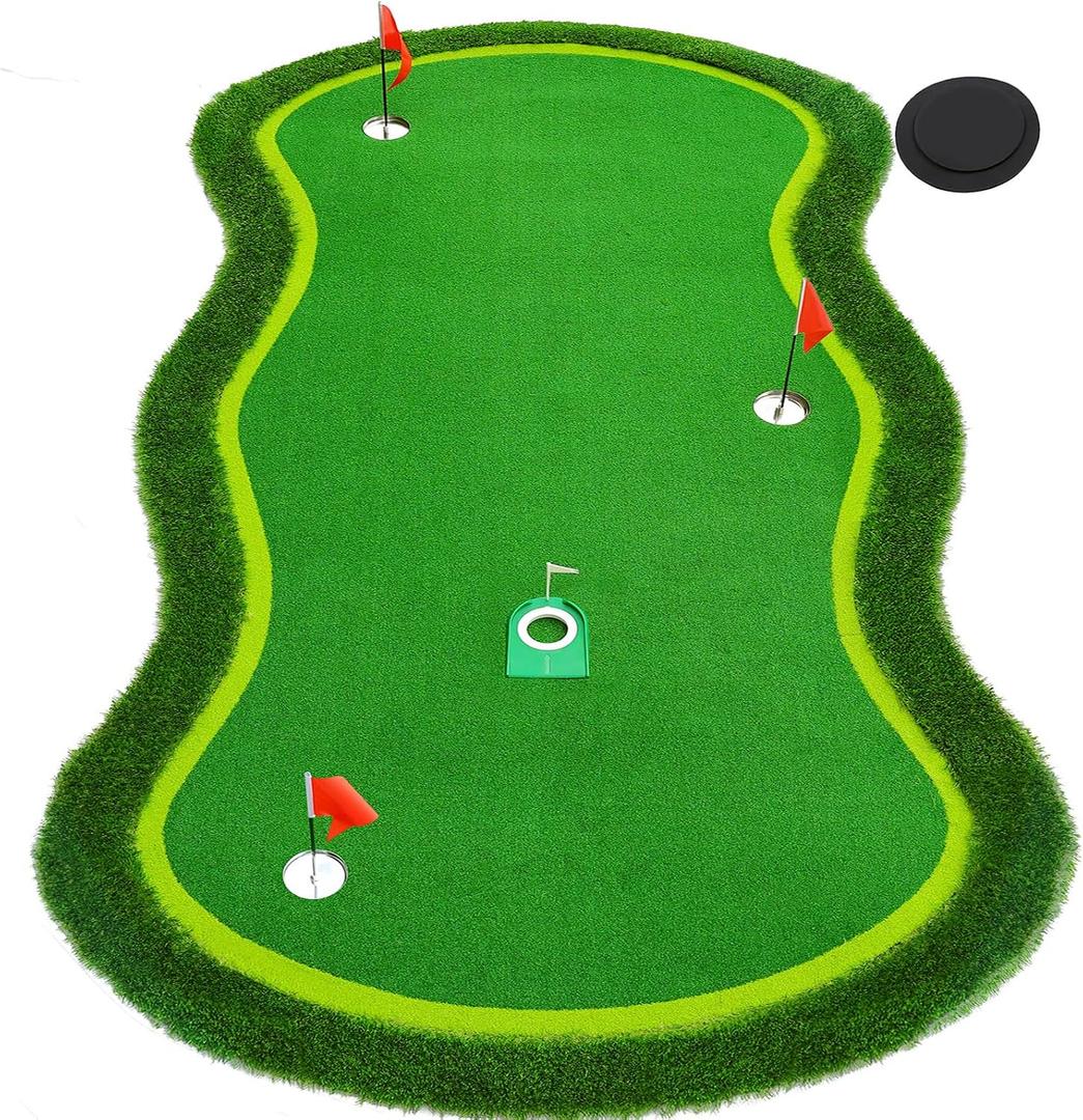 Golf Putting Green,5 x 10ft Golf Practice Putting Mat | Professional Large Golf Training Green for Indoor Outdoor Garage Backyard