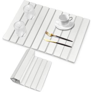 Large Stone Dish Drying Mats for Kitchen Counter, 24"(L)16"(W) White, Drying Collapsible Dish Drying Mat, Eco-Friendly Absorbent Diatomaceous Earth Mats for Dishes Bottles Cups, White