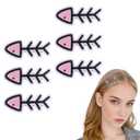 6 Pcs Acrylic Fish Bone Shape Hair Clips Summer Kawaii Small Fish Duckbill Hairpins Non Slip Bangs Barrettes Beach Headwear for Women Hairstyle Clips Accessories