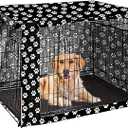 Dog Crate Cover 17x24 inch, Kennel Cover Fit for Dog Crate, Black/Paw
