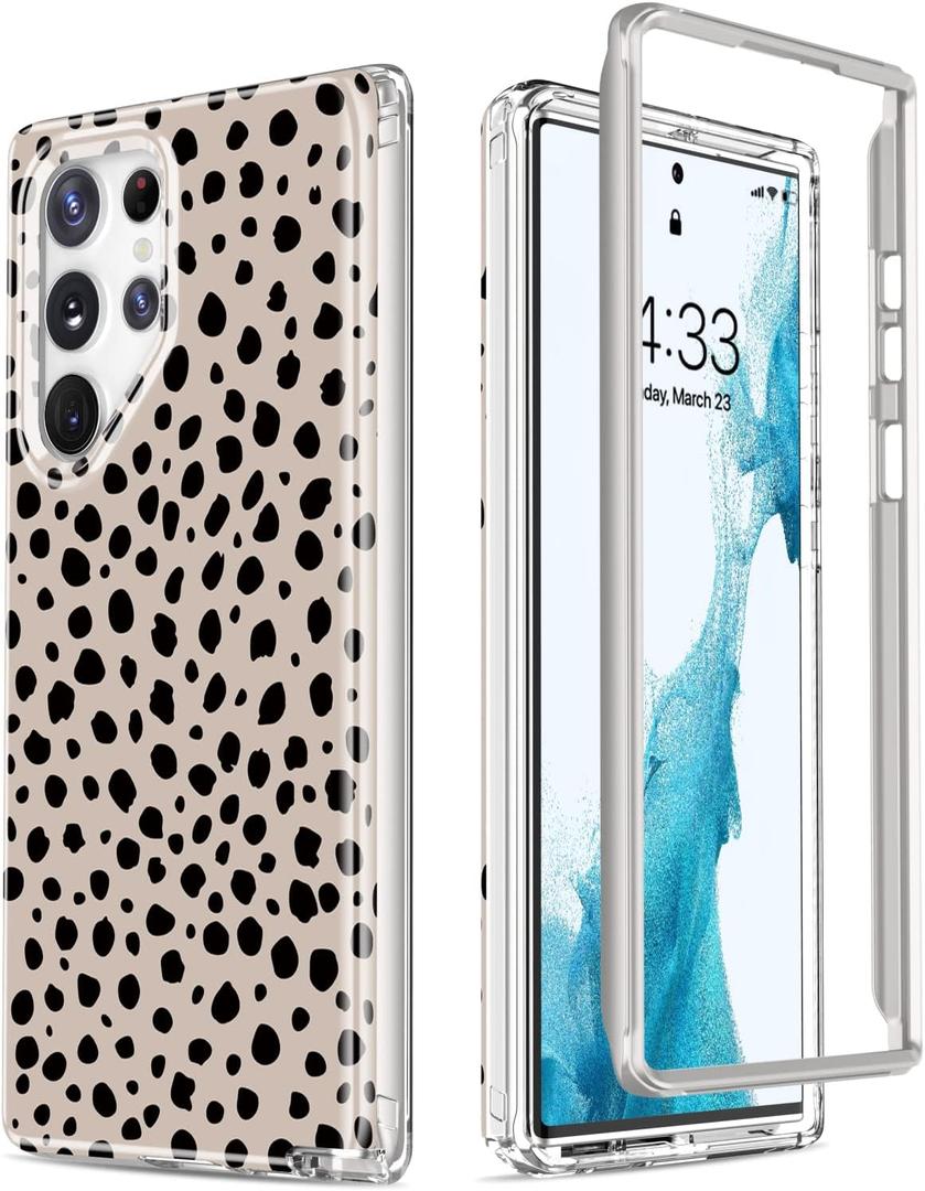 Esdot for Samsung Galaxy S22 Ultra Case,Military Grade Passing 21ft Drop Test,Rugged Cover with Fashion Designs for Women Girls,Protective Phone Case for Galaxy S22 Ultra 6.8" Elegant Nice Cheetah