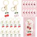 Sureio Cherry Keychain Party Favors gift Cherry Keyring Bulk Charm Accessories Souvenir for Women Girls Guests Baptism