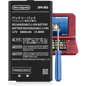 SPR-003 Battery for Nintendo 3DS XL New 3DS XL LL Game Console, (2025 New Version) Ultra High Capacity 5800mAh Li-ion Replacement Battery for Nintendo Switch Game Console SPR-003 Battery