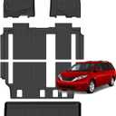 Jenofa-Floor Mats for Toyota Sienna 2013-2020 8 seat Cargo Mat Car Mats for Sienna All Weather Floor Liner Custom Fit Automotive Full Set Accessories