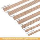 Soengsau 15-Pack 15.75" Unfinished Wood Fluted Rectangular Trim - Easy to Paint, Cute Decorative Molding DIY Craft for Furniture Frame, Mirror Edge, Wall, Door, Closet, Dresser, Shelf