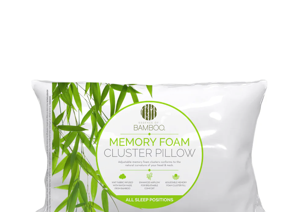Bamboo Memory Foam Cluster Pillow King 20x36