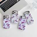 Compatible with iPhone 17 Air Case Cute Leopard Print Camo Pattern Design for Girls Women,Soft TPU and Hard PC Protective Case Designed for iPhone 17 Air-Purple camo