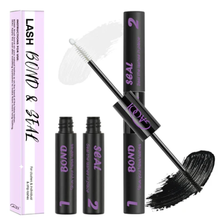 GAQQI Lash Cluster Glue, Lash Bond and Seal Waterproof, Bond & Seal Eyelash Glue for Clusters, Eyelash Adhesive Black Long-Lasting 72H, Latex-Free（5ml+5ml）
