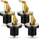 MorningRo 4 Pcs Boat Baitwell Drain Plug Brass Livewell Drain Plug Rubber Snap Lock for Baitwell Livewell Yacht Kayak Marine