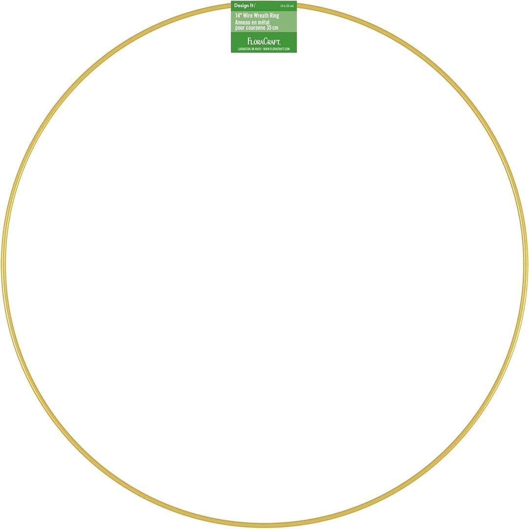 FloraCraft Wire Wreath Ring 14 Inch Gold