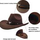 Men & Women's Fur Felt Cowboy Hat Wide Brim Western Outback (Brown)
