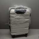 Coolife Carry On Luggage 22x14x9 Airline Approved Hardside PC+ABS Suitcase with TSA Lock, Lightweight Rolling Travel Luggage with Spinner Wheels(White, 20in)