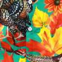 JOTOOK Mens Christmas Shirts Funny Turkey Thanksgiving Shirts Santa Claus Long Sleeve Button Down Shirt (M)