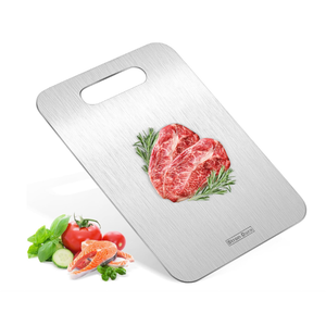 Cutting Board, Cutting Boards for Kitchen, Titanium Cutting Board, Foodgrade Stainless Steel Cutting Board for Meat,Fruit, Vegetables, Outdoor or Indoor, M 13.4" * 9"