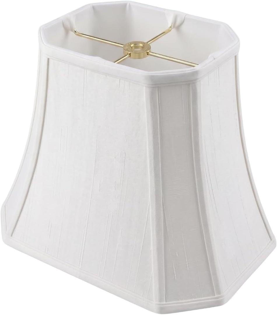 Royal Designs Rectangle Cut Corner Lamp Shade - White - (7 x 10) x (12.25 x 18) x 13.25 2 Packs