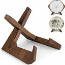 ANBOXIT Bowl Stands for Display, 6.5 Inch Plate Holder, Wooden Easel Frame Holder, Display Stand for Large Deep Platters and Dishes, 6.5" H x 9" W x 7.9" D (For Bowls under 5" in Depth)