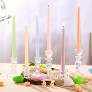 Conelist 6 Pcs Pastel Taper Candles 10 Inch Unscented Smokeless Pastel Candle Sticks Candy Color Handmade Candlesticks for Wedding Birthday Home Dining Table Decor
