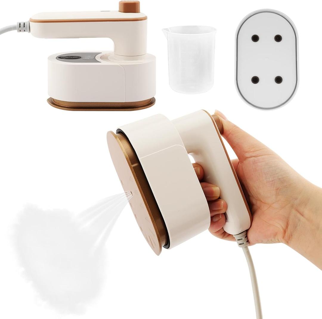 Steamer Iron, Mini Portable Steamer for Clothes Steamer Handheld Steamer Garment, 220V 40W Travel Steamer Anti Scald Electric Steam Ironing For Home Office Travel (White)