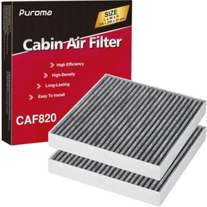 Puroma Cabin Air Filter with Activated Carbon, Replacement for CF12820, Compatible with Hyundai Elantra, Ioniq, Santa Cruz, Santa Fe, Sonata, Tucson, KIA K5, Niro, Sorento, Sportage, Genesis GV60
