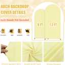 Spandex Arch Backdrop Cover Set of 2 Yellow Arch Covers Stretchy Backdrop 7.2FT 6FT Wedding Arched Covers Balloon Party Arches Stand Cover for Baby Shower Bridal Shower Birthday Outdoor Arches Decor