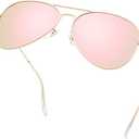 livho Sunglasses for Men Women Aviator Polarized Metal Mirror UV 400 Lens Protection (Rose Gold)
