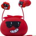 DTMNEP Kids Earbuds with Storage Case for Back to School, Earbuds for Kids in-Ear Headphones of Electronics Wired 3.5mm with Mic Microphone, Lovely Gifts for School Girls and Boys (Steven, Red)