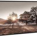 Sunset Landscape Framed Wall Art - Mountain Canvas Picture Forest Nature Artwork Wildness Tree Scenery Prints for Bedroom Living Room (48"L x 24"W)