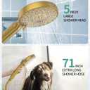 SR SUN RISE Filtered Shower Head with Handheld High Pressure 9 Spray Mode Showerhead Detachable Shower Head Water Softener Filters Beads for Hard Water Remove Chlorine 4 Filters Brushed Gold