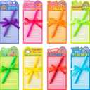 ANGOLIO Teacher Appreciation Notepads with Pens - Thank You Gifts 24Pcs Boho Ranibow Lined to Do List Sticky Notes Pens Appreciation Gift for Teacher Student Office Birthday Back to School Supplies