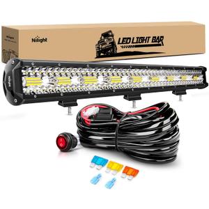 Nilight Led Light Bar 26Inch 540W Triple Row 50000LM Flood Spot Combo Off Road Driving Lights with 14AWG Heavy Duty Wiring Harness for Boat Truck Jeep UTV ATV Car