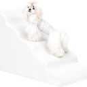 Uross Dog Stairs for Small Dogs-5 Steps Ramps for High Bed Couch, High Density Foam Pet Stairs for Dogs to Get on Bed, 5 Tiers Cat Doggy Steps Ramps for Joint Pain Dog(Beige)