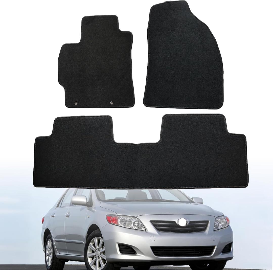 Mythoria Waterproof Car Floor Mats Full Set Compatible with Toyota Corolla 2009 2010 2011 2012 2013 | All-Weather Protection, with Anti-Skid Retaining Buckle | Automobile Floor Liner Accessory