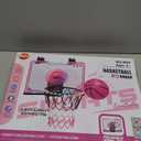 VATOS Basketball Hoop for Girls Indoor, LED Basketball Hoop with 7 Color Lights, Glowing Rim, Scoreboard & Remote Controller, Basketball Set Sports Toys Birthday Gifts for Girls Kids Teens 5-12