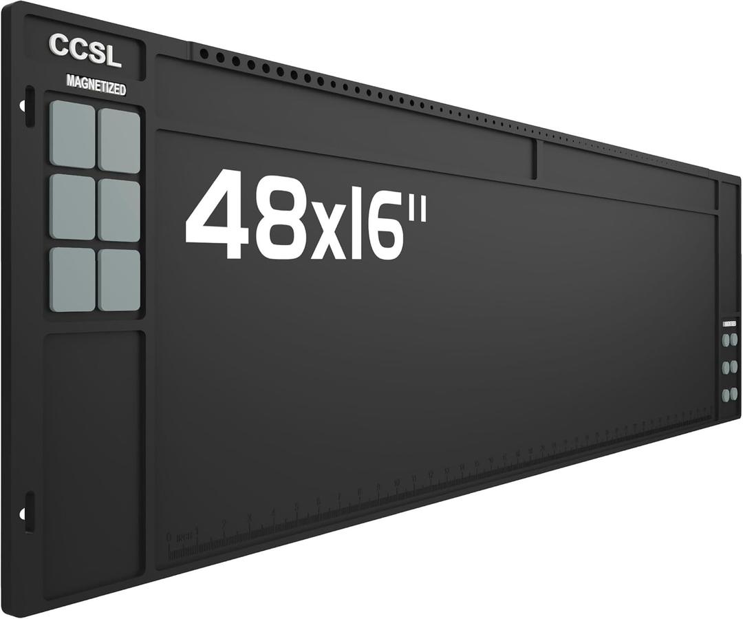 Gun Cleaning Mat 48"x16", Extra Large Magnectic Gun Mat for All Guns Anti-Slip Rubberized Workbench Mat for Pistol and Rifle (Black)