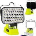 Cordless LED Work Light Compatible with Ryobi 18V Battery, 90W 7000LM Flood Light with USB & Type-C, Low Voltage Protection for Garage Outdoor Job Site Lighting (No Battery)