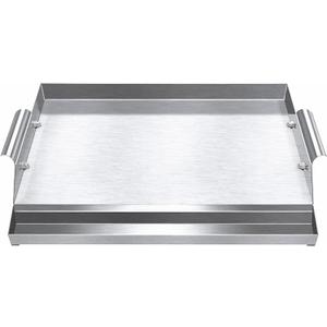 Stainless Steel Griddle (17" x 12") for BBQ Charcoal/GasGrills Fry Flat Top Plate Even Heating for Indoor/Outdoor Cooking, Camping, Tailgating, and Parties