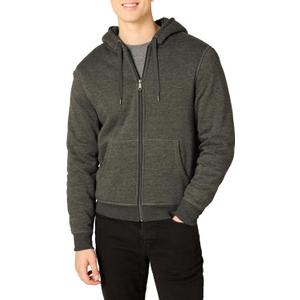 Amazon Essentials Hoodie For Men, Sherpa-Lined Full-Zip Fleece Sweatshirt (Medium, Charcoal Heather)