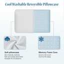 OLIXIS Memory Foam Pillows for Sleeping,2 Pack Queen Size Bed Pillows for Adults,with Removable Washable Cover,Breathable Mesh, Gel Cooling Technology, Firm Support for Back and Side Sleepers,White