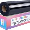 RENLITONG Black Iron on Vinyl 12Inch by 50ft Roll Heat Transfer Vinyl for T-Shirt Black HTV Rolls for All Cutter Machine - Easy to Cut & Weed for Heat Transfer Design