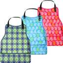 3 Pcs Adult Bibs For Women Senior, Reusable Waterproof Bibs For Adult, Clothing Protector With Crumb Catcher (Flower)
