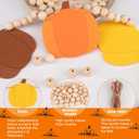 2 x YUNAI Pumpkin Halloween Garland, Wooden Beads & Felt Pumpkin Decor, Thanksgiving & Christmas Fall Decor, 2
