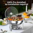 Chafing Dishes for Buffet Set: 100% Pre-Installed Chafers for Catering - Round Chafing Dish Buffet Set with Lids | Chafers and Buffet Warmers Sets | Serving Food Warmer | Chafers Servers Sets, With a 5-quart capacity
