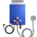 Airthereal 6L 1.58GPM Outdoor Portable Propane Gas Tankless Water Heater, Instant Propane Water Heater, Overheating Protection, Use for Camping, RV and Pet Bath, Evenfall series, Blue